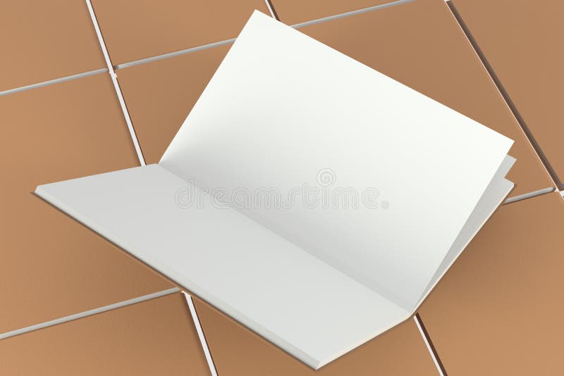 The brown blank opening notebook background, 3d rendering vector illustration