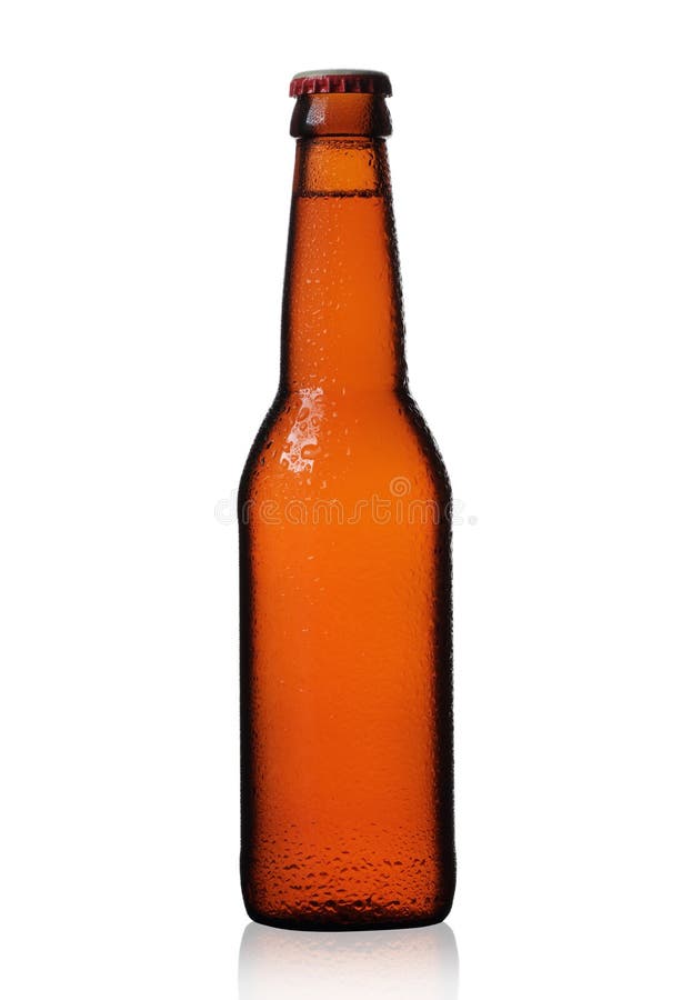 Brown bottle with beer stock image. Image of beer, glass 179036825