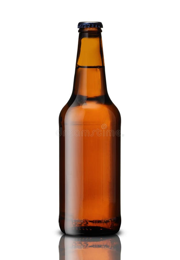 Brown bottle with beer stock image. Image of full, glass 234441267