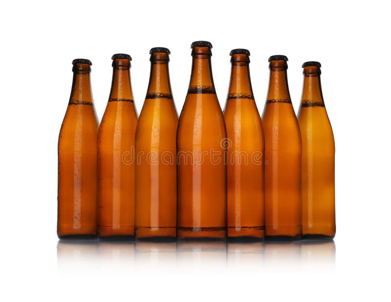 Brown Bottles with Beer Isolated Stock Image Image of celebration