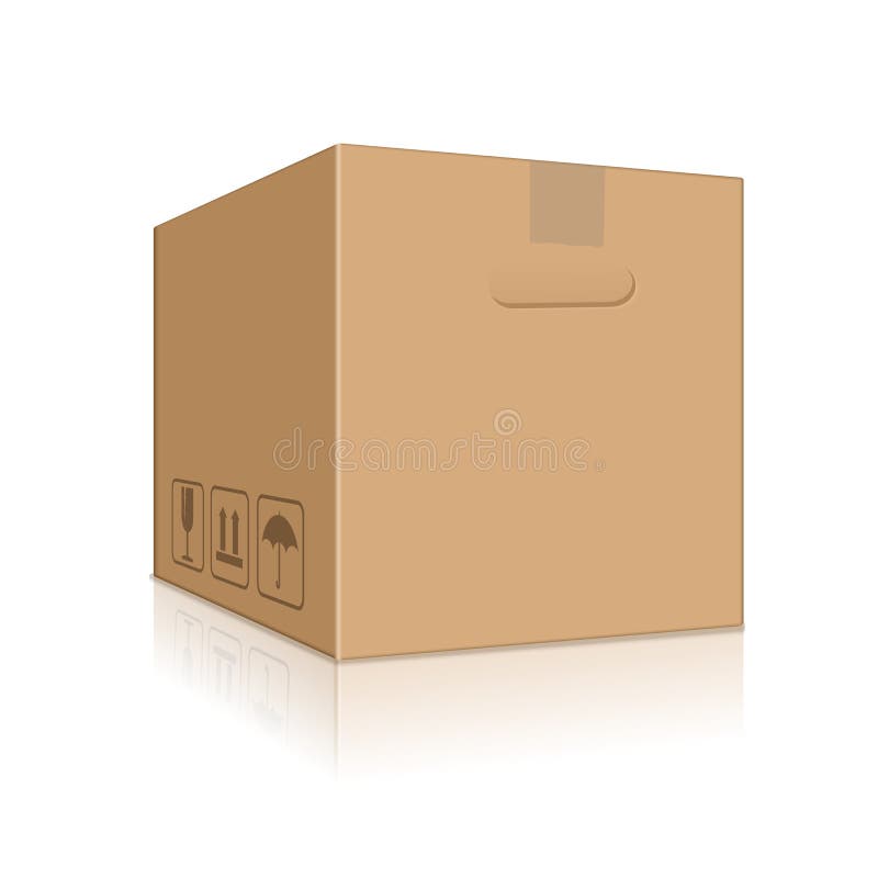 Brown box stock vector. Illustration of handle, adhesive - 39040725