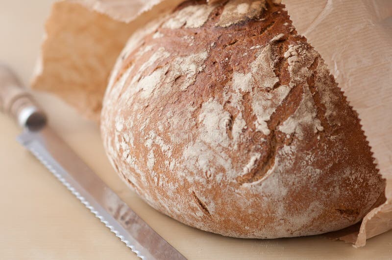 Brown bread loaf stock photo. Image of breakfast, isolated 25404888