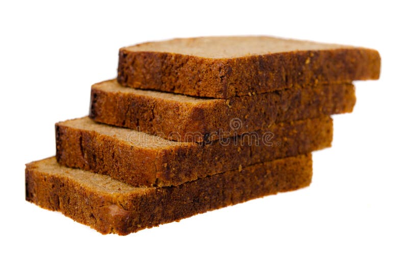 Brown Bread with Seeds, Heathy Food. Isolated on White Stock Photo