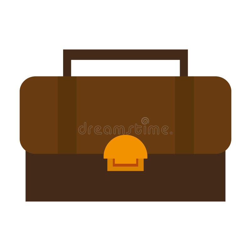 Brown Briefcase Icon Cartoon Isolated Blue Lines Stock Vector