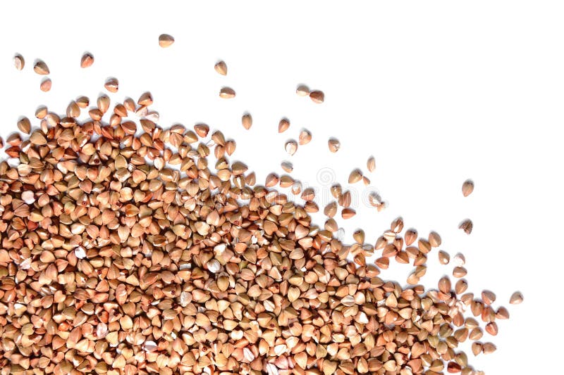 Brown Buckwheat Groat Isolated on White. Stock Image Image of product