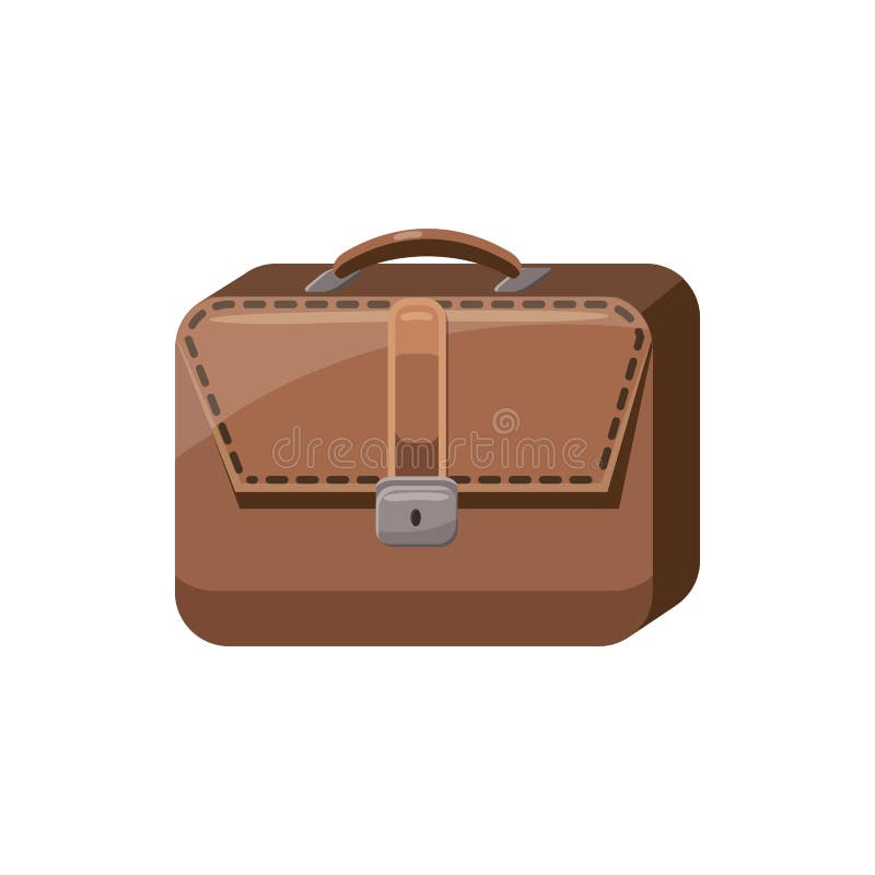 Brown Business Briefcase Icon Cartoon Stock Vector Illustration of