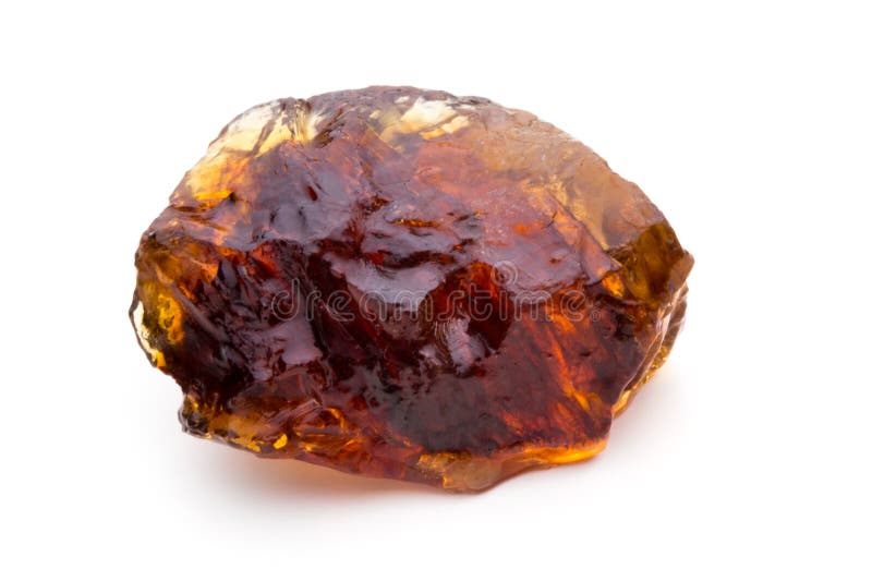 Brown Caramelized Lump Cane Sugar Cube Isolated on White Background