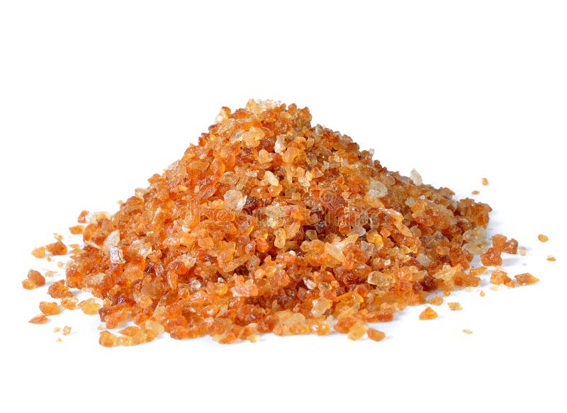 Set of Brown Caramelized Sugar Lumps Isolated on White Stock Image