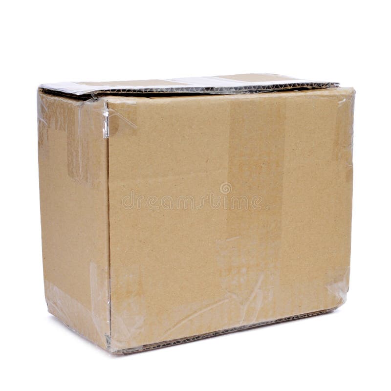 Brown Cardboard Box Sealed With Tape Stock Image Image of container