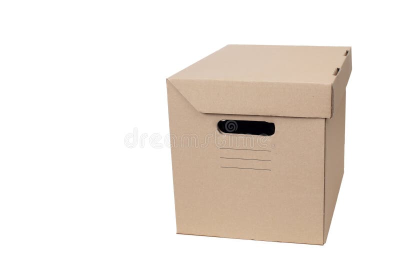 Brown Cartoon Moving and Storage Box Isolated on White Background. Stock  Image - Image of distribution, moving: 130542005