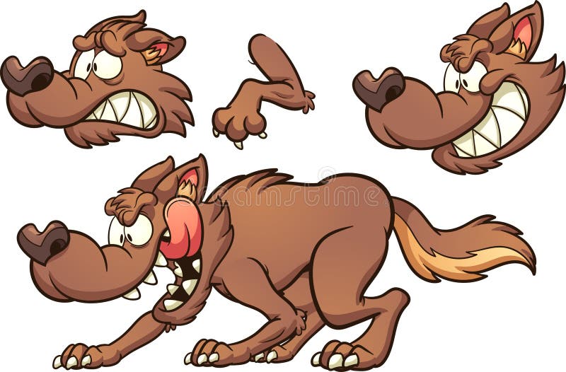 Brown cartoon wolf with different expressions royalty free illustration Brown cartoon wolf with different expressions royalty free illustration