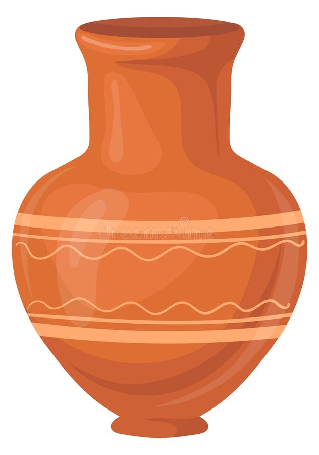 Brown Ceramic Jug. Clay Vase Stock Vector Illustration of pottery