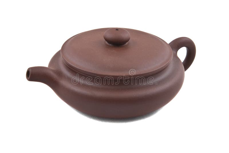 Brown Ceramic Teapot with Cover and Stand Stock Image Image of