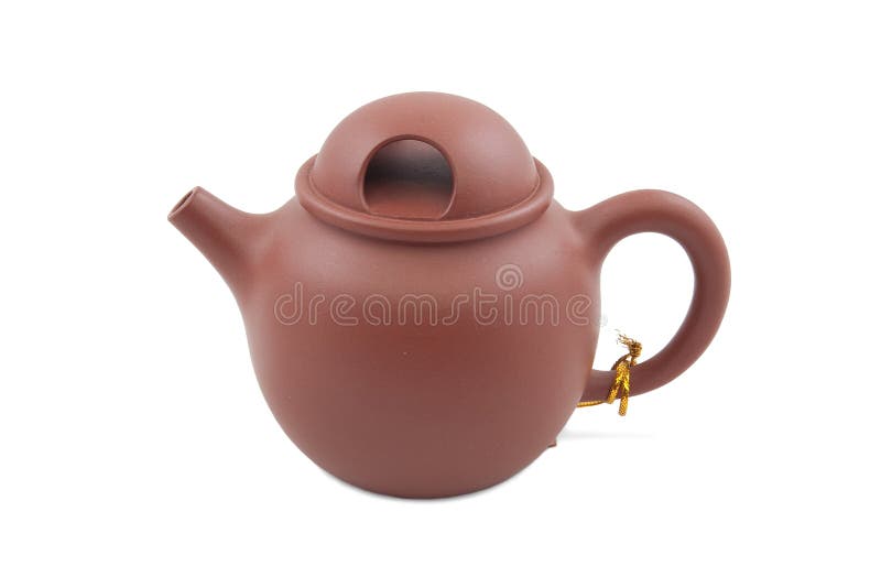 Brown ceramic teapot