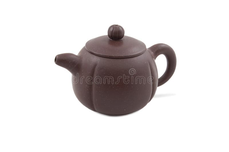 Brown ceramic teapot stock photo. Image of spout, clay 13462946