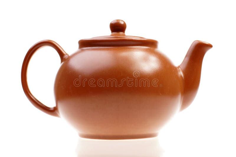 Brown ceramic teapot stock photo. Image of smooth, dishware 17951090