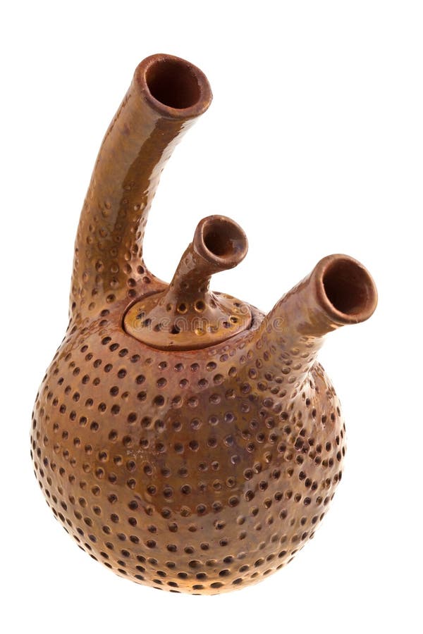 Brown ceramic teapot stock photo. Image of brown, isolated 19669458