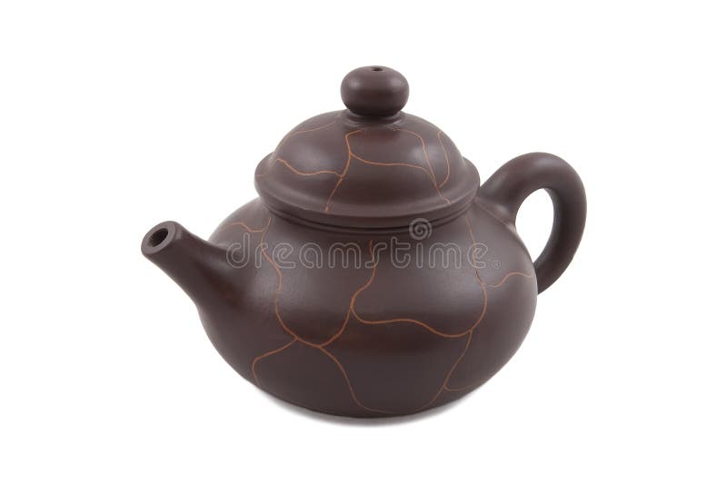 Brown Ceramic Teapot with Cover and Stand Stock Image Image of