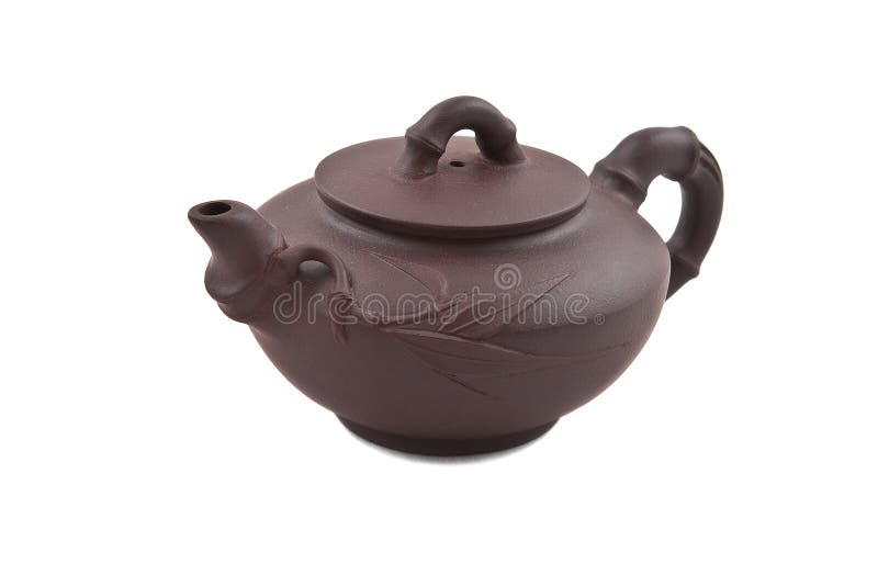 Brown Ceramic Teapot with Cover and Stand Stock Image Image of