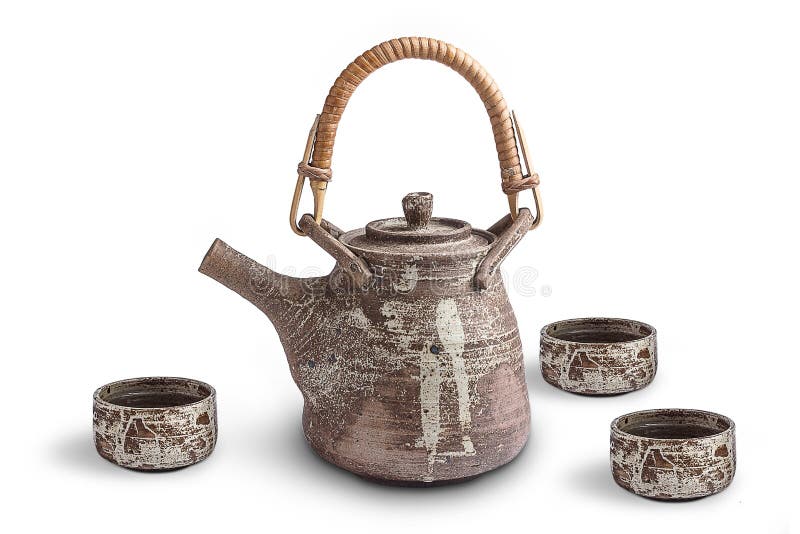 Brown Ceramic Teapot and Cup Stock Photo Image of refreshment, clay