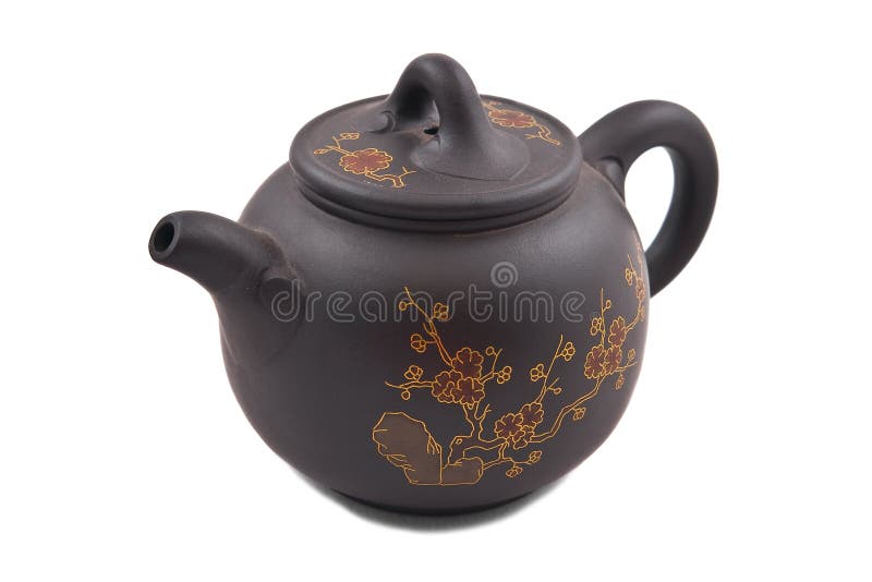 Brown Ceramic Teapot with Cover and Stand Stock Image Image of