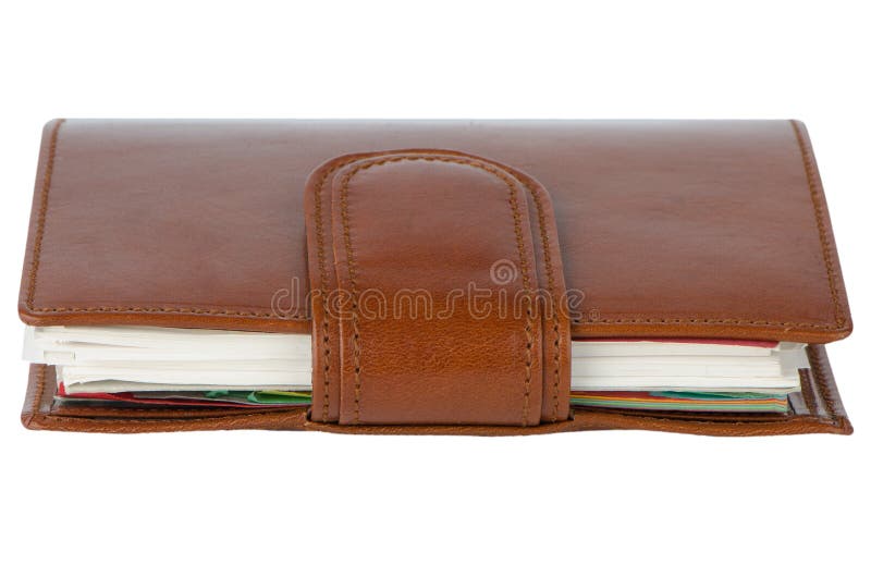 Brown closed business book stock photography