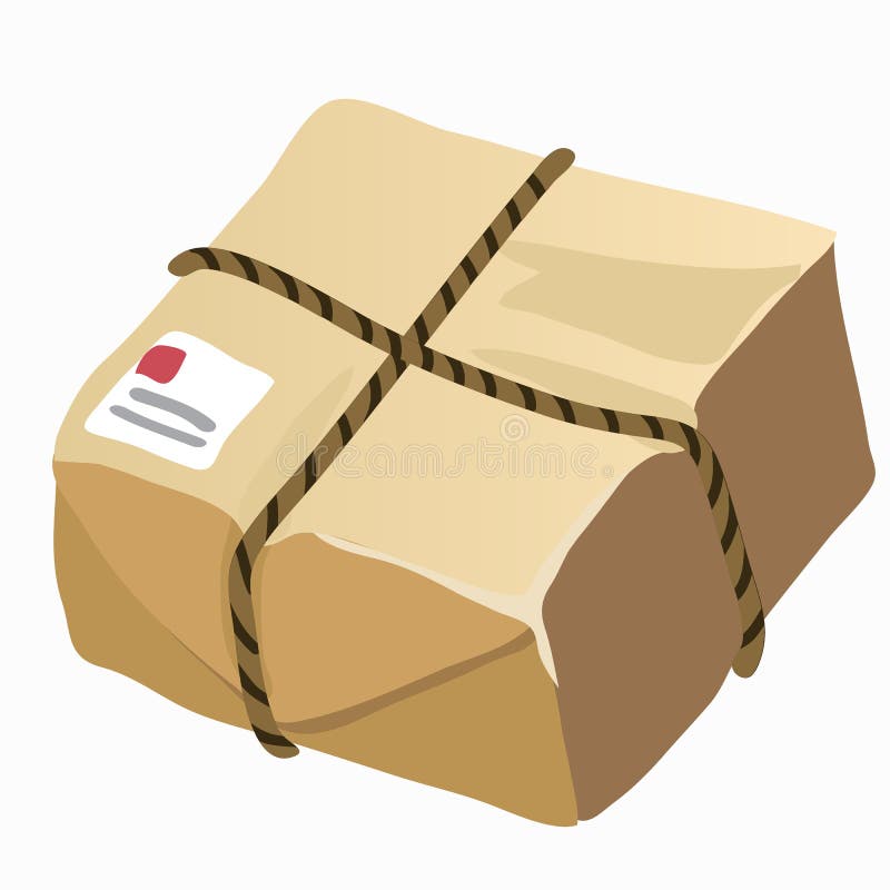 Brown closed carton delivery packaging box royalty free illustration
