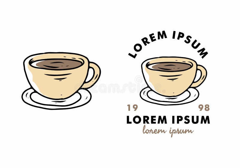 Brown Coffee Cup Illustration Drawing Stock Vector Illustration of