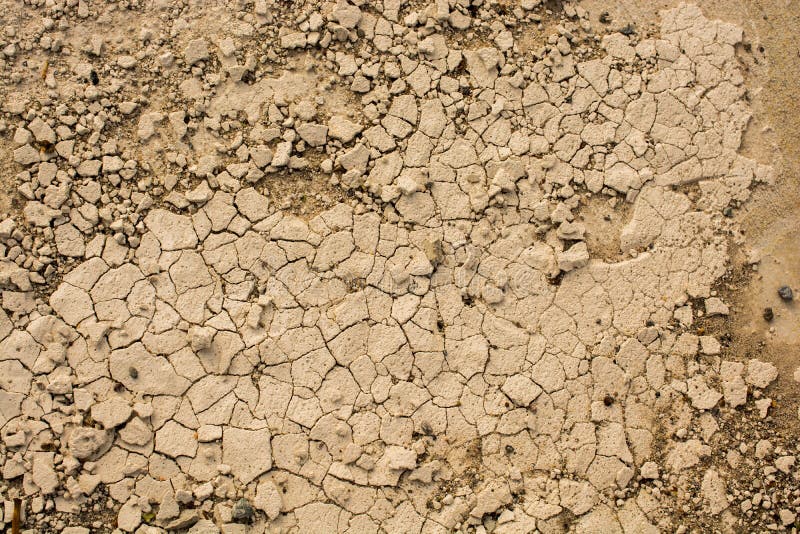 Brown color dry cracked muddy earth