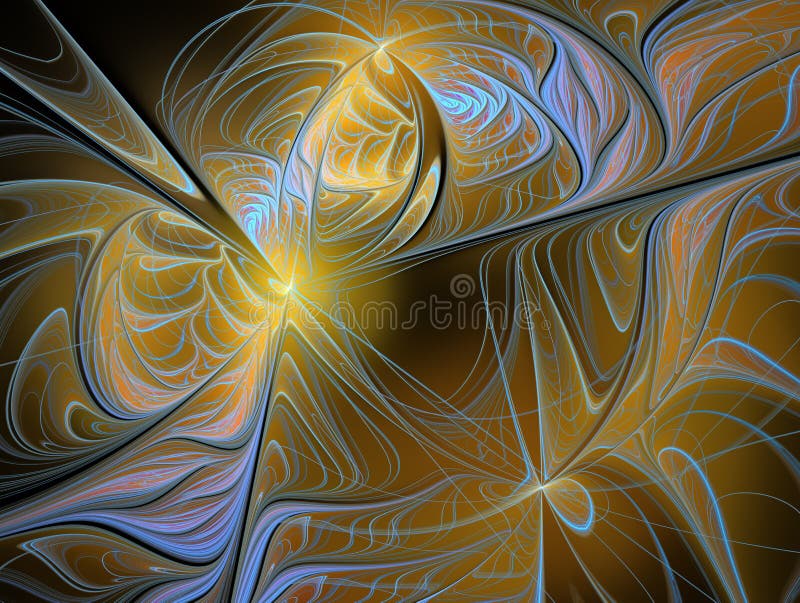Brown colored abstract fractal lines. vector illustration