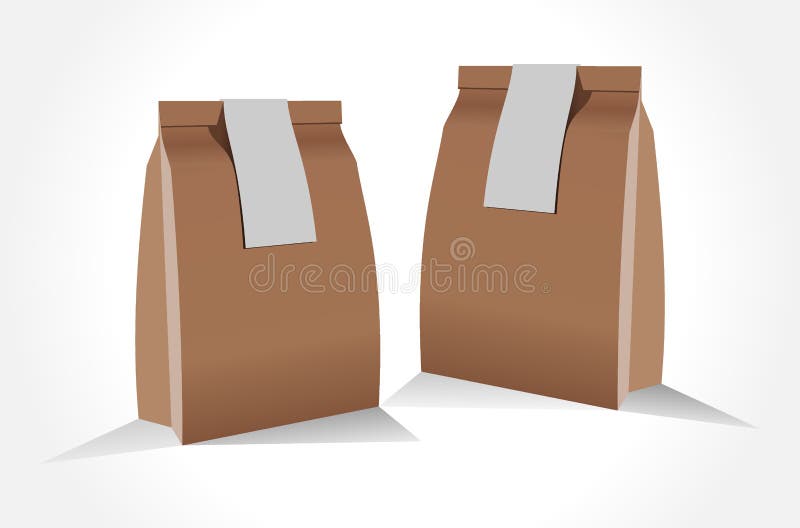 Download Brown Craft Paper Bag Packaging Template Isolated On White Background Packaging Template Mockup Collection Stock Vector Illustration Of Packet Package 185455111