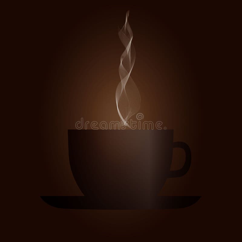 Brown cup of coffee with steam, vector illustration stock illustration Brown cup of coffee with steam, vector illustration stock illustration
