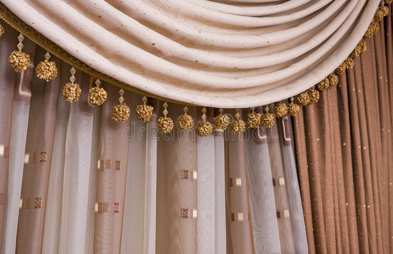 Brown curtain background.