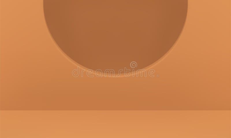 Brown 3d studio background пустой промо-презентация пространство декоративное отверстие стенка реалистичный вектор бесплатная иллюстрация