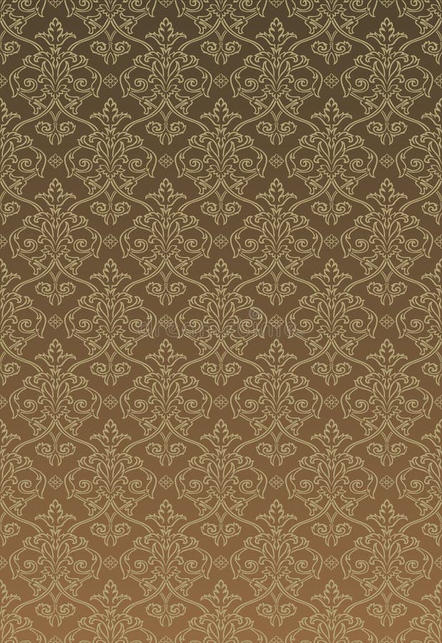 Brown Damask Style Wallpaper Stock Vector - Illustration of curve,  background: 15596257