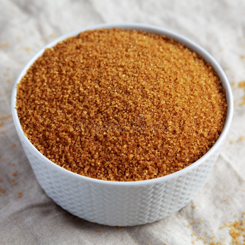 Brown Demerara Sugar in a Bowl, Side View Stock Image Image of brown