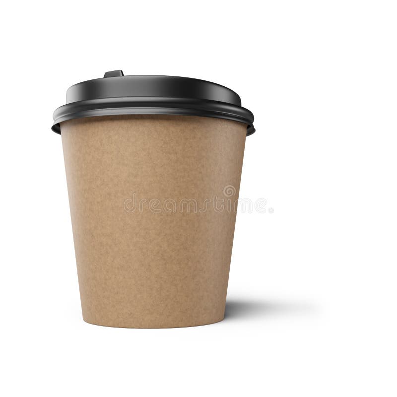 Coffee cup with brown lid Royalty Free Vector Image