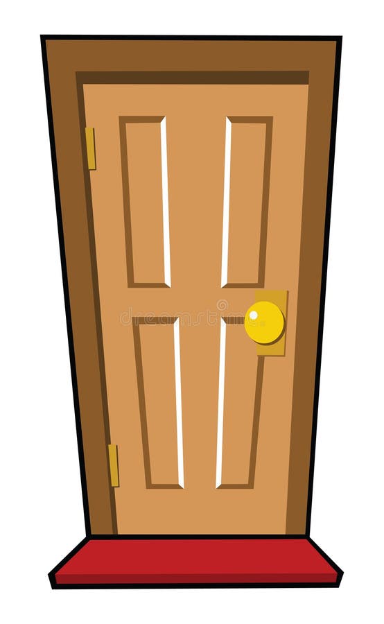 Brown door stock vector. Illustration of entrance, disturb - 9749942