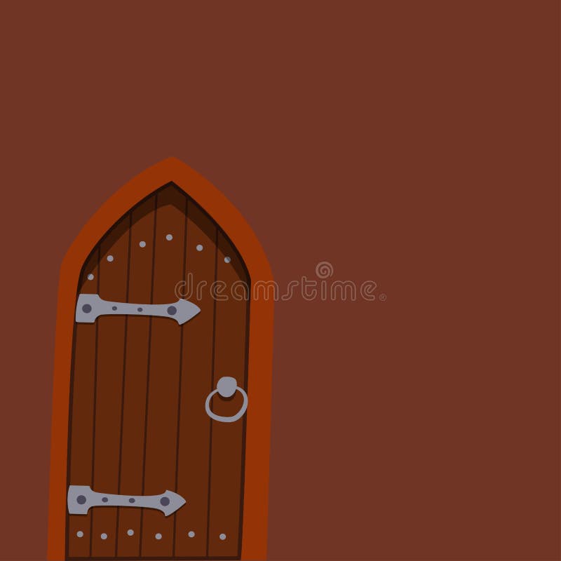 Open and closed door house front Royalty Free Vector Image