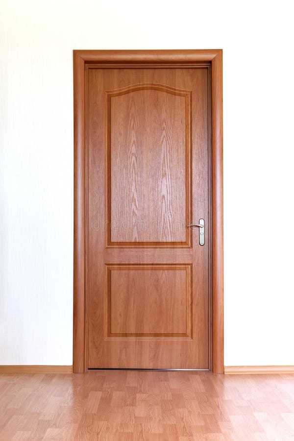 Brown Door In White Wall Stock Image Image 24866031