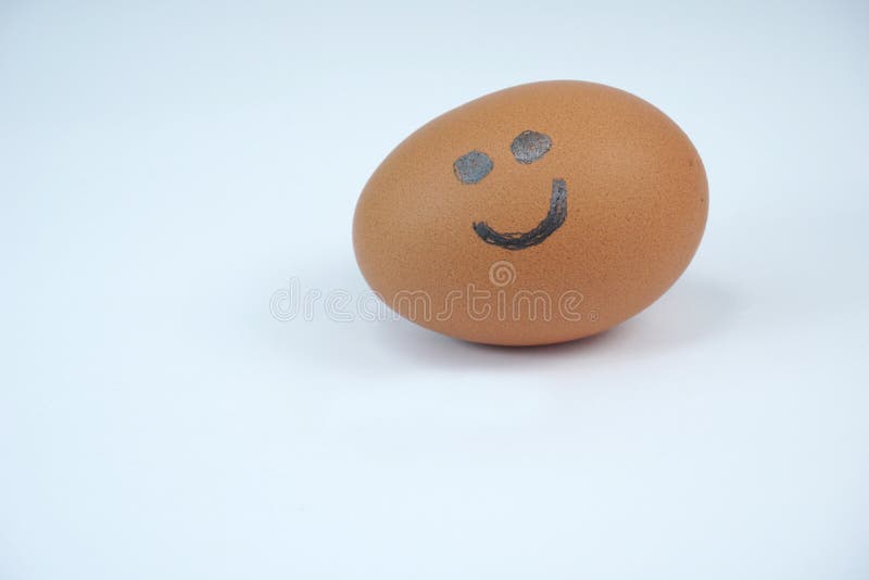 Brown egg with smile drawn on it with a sharp pencil stock image Brown egg with smile drawn on it with a sharp pencil stock image