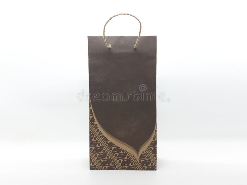 Brown Elegant Artistic Paper Bag with Traditional Batik Pattern Design