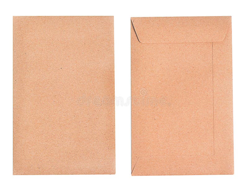 Brown Envelopes Isolated on White Background. Stock Photo Image of
