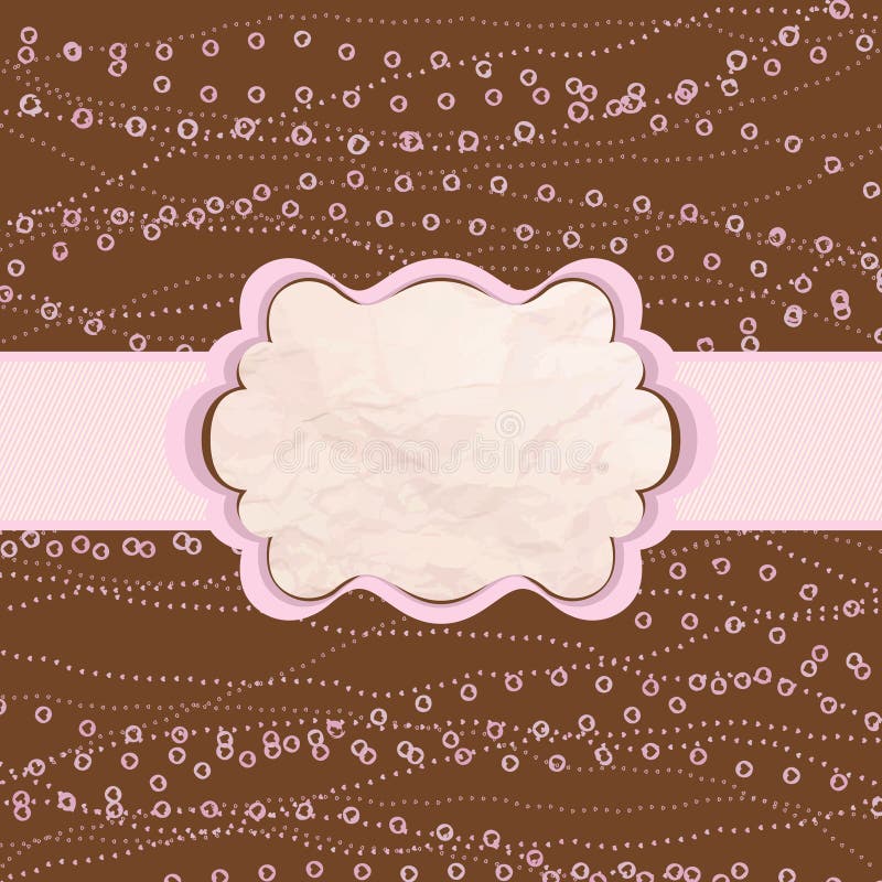 Brown et carte rose de cru de valentine. ENV 8 illustration stock Brown et carte rose de cru de valentine. ENV 8 illustration stock