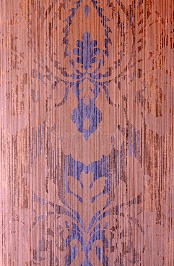 Brown et vintage bleu wallpaper avec le modèle de damassé photos stock Brown et vintage bleu wallpaper avec le modèle de damassé photos stock