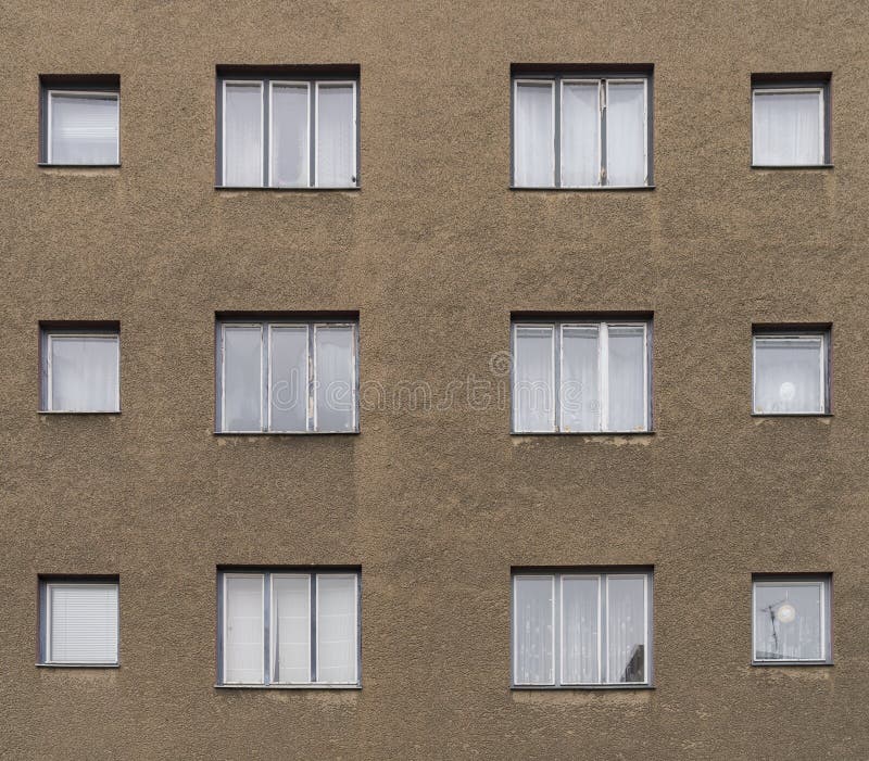 Brown facade of an old house