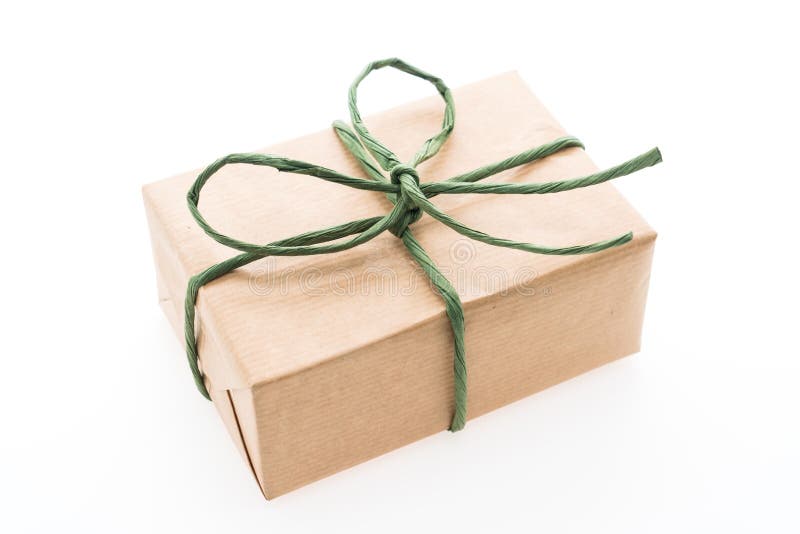 Brown gift box stock photo. Image of present, board, christmas 64211848