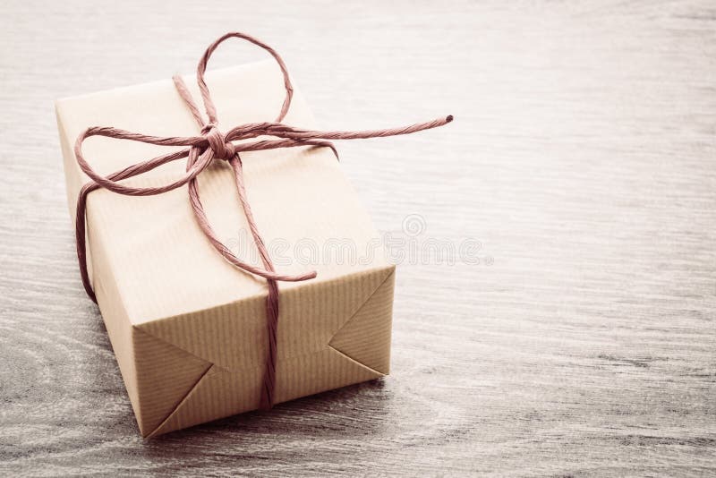 Brown gift box stock photo. Image of present, board, christmas 64211848