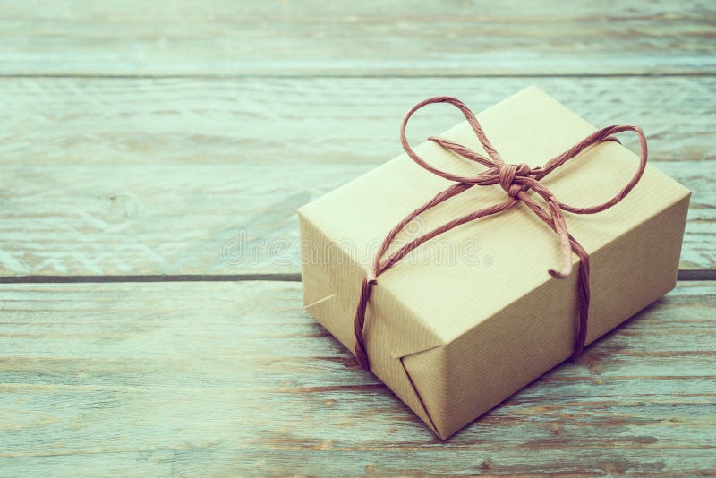 Brown gift box stock photo. Image of present, board, christmas 64211848