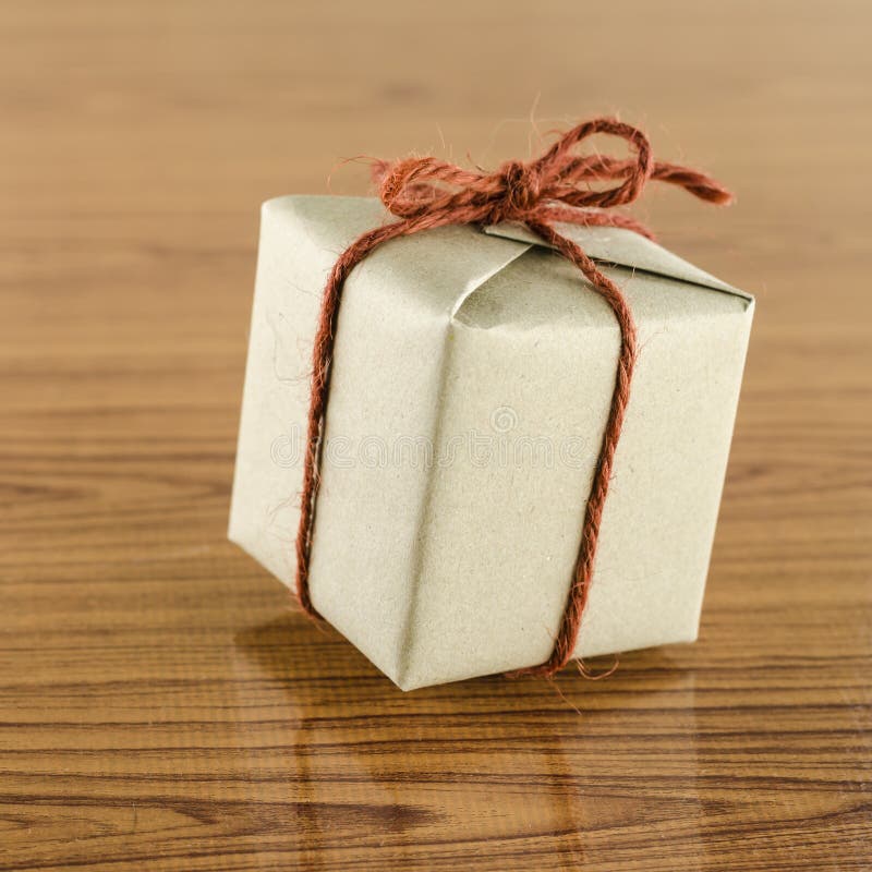 Brown Gift Box with Heart Tag Card Stock Photo Image of package, delivery 41199602